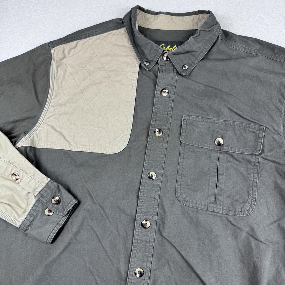 Cabelas Shooting Shirt Men XLT Tall Brown Padded Hunting Canvas Quilted Gorp